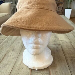 VTG RARE Ralph Lauren Classic Camel Wool Women's bucket hat OS GREEN PONY